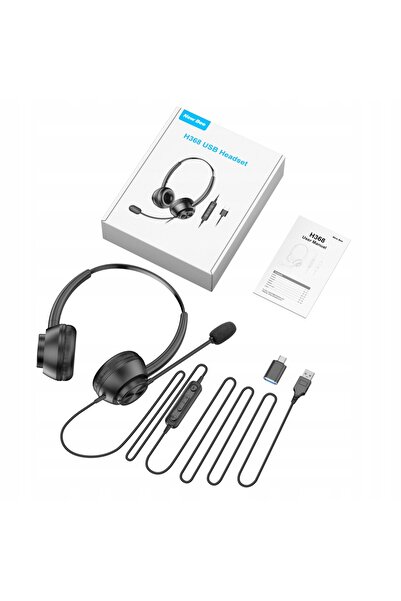 NO BRAND Căști over-ear cu fir USB și USB-C, cu control volum