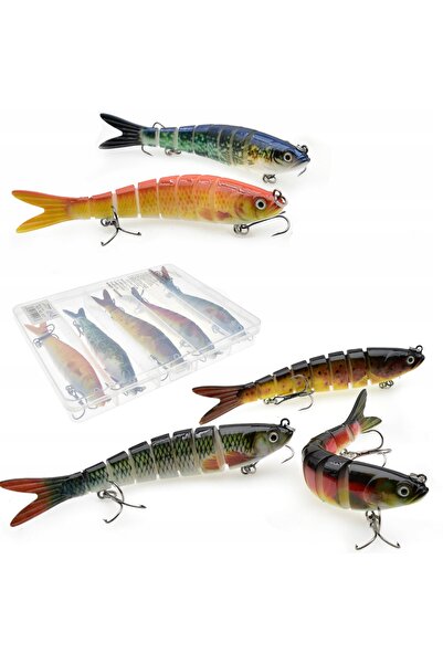 NO BRAND Set 5 x Voblere Crankbait pentru știucă + Cutie