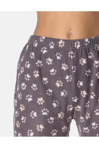 NO BRAND Pijamale groase călduroase de damă, din fleece și blană, cu tricou, ...