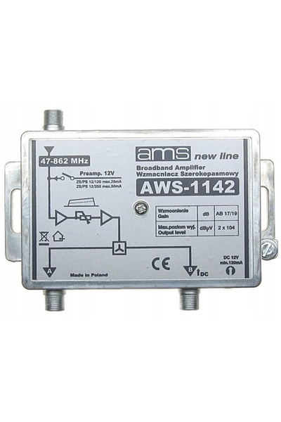 AMSTAFF Amplificator de antenă cu sursă de alimentare Aws-1142
