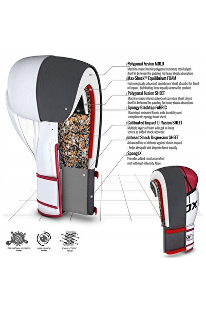 NO BRAND Mănuși de box Rdx F7 Ego Alb/Roșu 12 oz