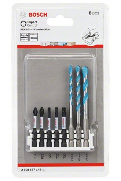 NO BRAND Set de burghie și accesorii Bosch, 8 piese