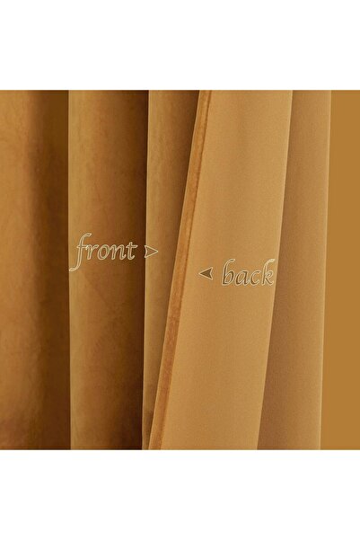 NO BRAND Draperie termoizolantă din catifea, 2 bucăți, 132x240 cm, auriu, cu ...