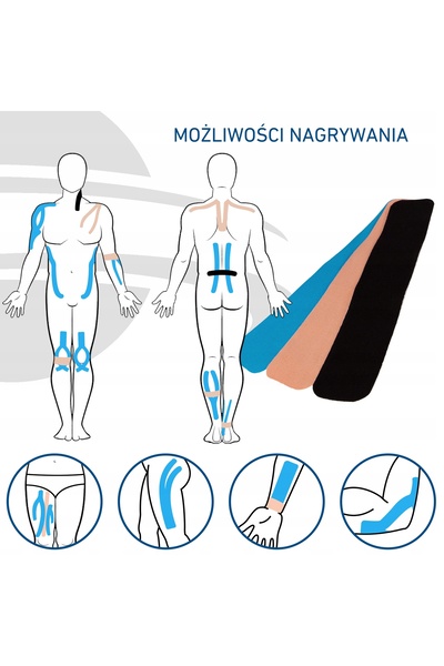 NO BRAND Bandă kinesiologică Spate Genunchi Umăr Reabilitare Sportivă 3X Band...