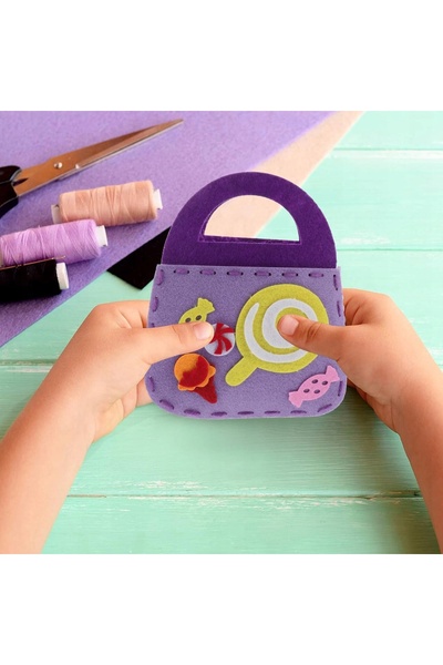 NO BRAND 6×Kit DIY Geantă din pâslă – Kit de cusut pentru copii și începători