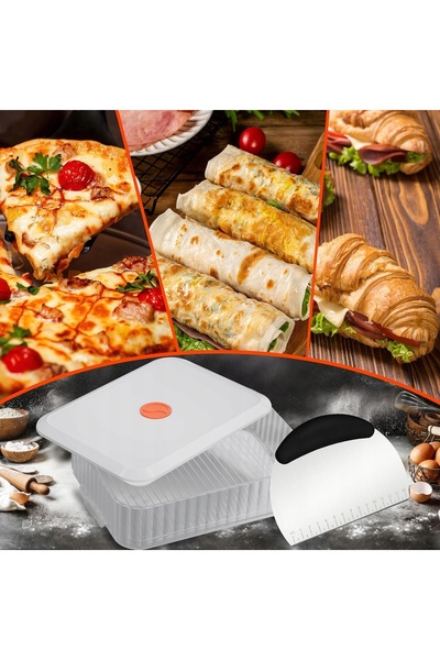 NO BRAND Cutie pentru pizza și tort cu capac și suport pentru aluat din oțel ...