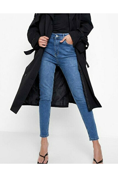NO BRAND Blugi push-up albaștri, tubular, clasici, skinny, 7/8, Boohoo, 38