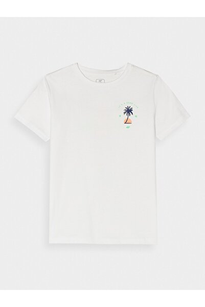 NO BRAND Tricou de bumbac pentru băieți Jr 4F Sporty T-Shirt 164 Alb