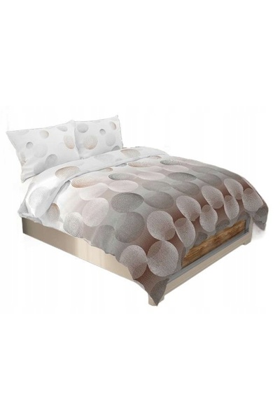 NO BRAND Lenjerie de pat din bumbac 160X200 Cercuri Bej Galaxie