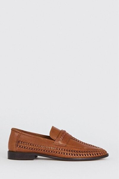 NO BRAND Mocasini maro din piele împletită, talpă plată, Burton London 41
