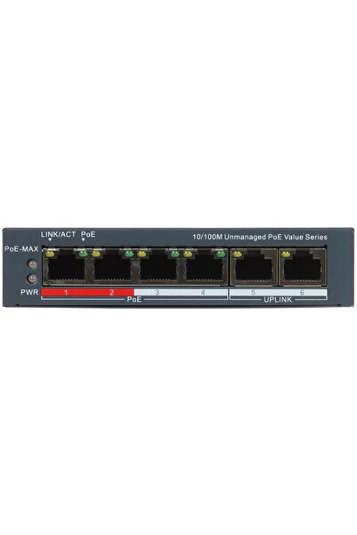 Hikvision Switch PoE 4xPoE HiLook Sursă de alimentare pentru camere 6 porturi...