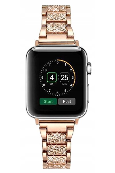 NO BRAND Brățară Kades cu diamante Apple Watch SE2 9/8/7/6/5/4 38/40/41 Aur roz