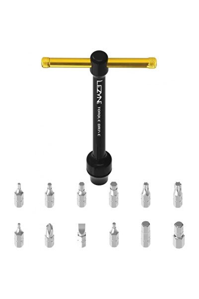 Lezyne Cheie dinamometrică Torque Drive 2-10 Nm cu biți Negru/Auriu