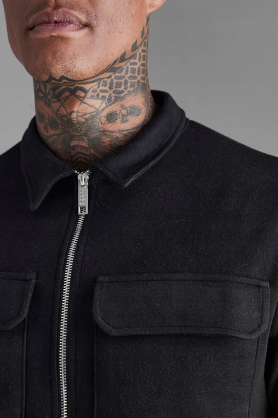 NO BRAND Hanorac negru, trening extensibil Boohooman S