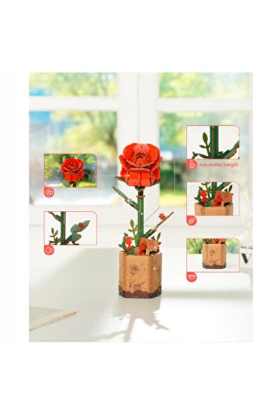 NO BRAND Puzzle 3D din lemn Flori înflorite Flori eterne Cadou romantic