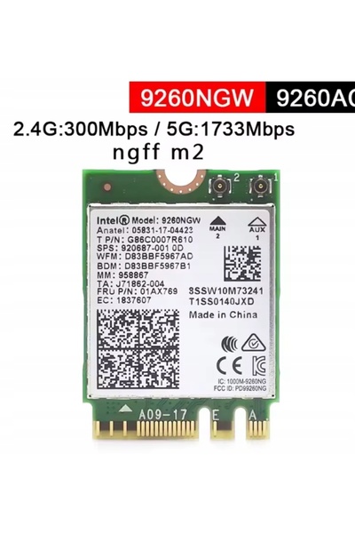 NO BRAND 9260 9260Ngw Wifi 5 2033Mhz Bt 5.1 Cnvio Win 10 11 M.2 Ngff Placă de...