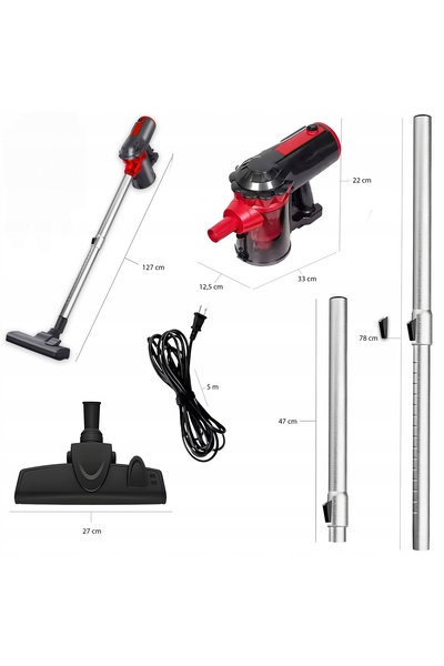 NO BRAND Aspirator vertical de mână ciclonic, fără sac, puternic, 650W, 5 în ...