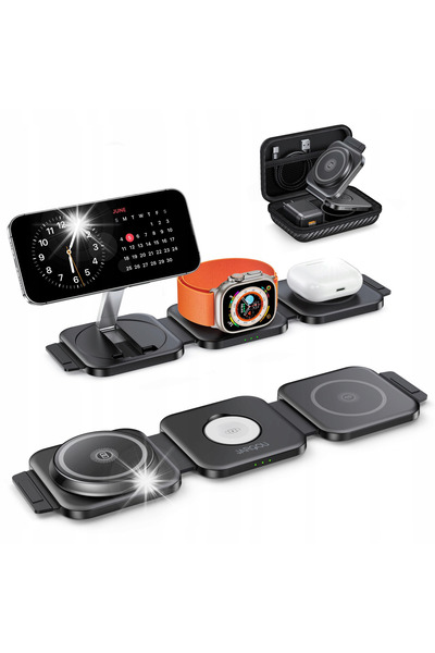 NO BRAND Încărcător wireless magnetic pliabil 3 în 1 pentru iPhone Jargou H21