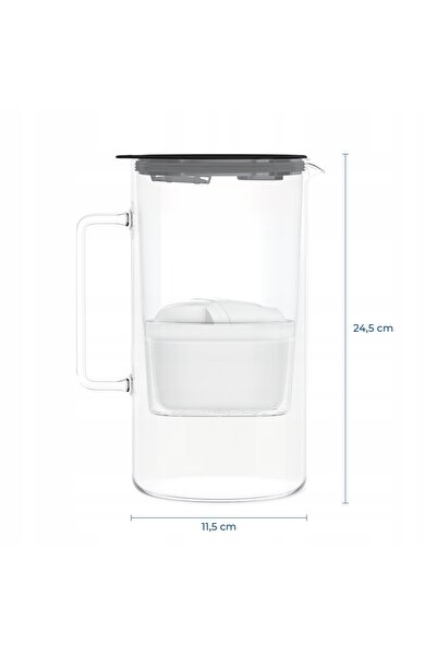 NO BRAND 2L Wessper Wes208-Ff-Bk Mini Carafă de sticlă cu filtru + Filtru cu ...