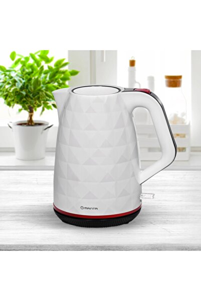 MANTA Fierbător electric fără fir pentru ceai și cafea, alb, silențios, 2200W...