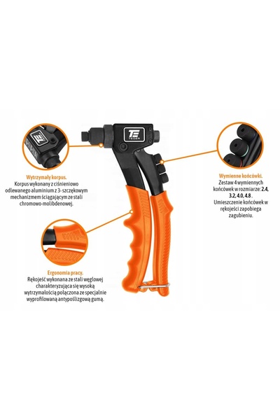 NO BRAND Nituitoare manuală pentru nituri din oțel și aluminiu de 2,4-4,8 mm ...