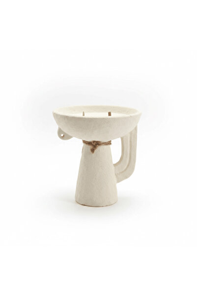 AKDC Scented Candle Pillar Holder – POP Stone Look, 13×12 cm (Twin Wick)