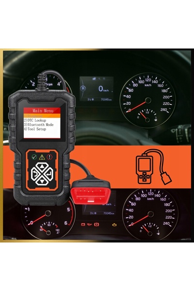 Retoo Tester de diagnosticare cu interfață OBD2, scaner cu meniu în limba pol...