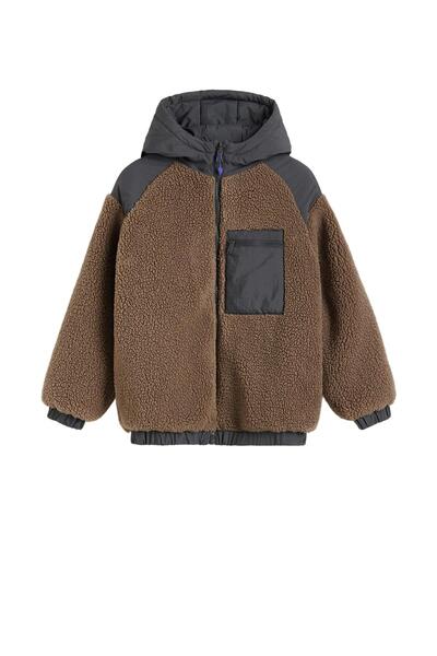 NO BRAND Geacă de piele reversibilă căptușită, negru bronz, cu buzunare 158