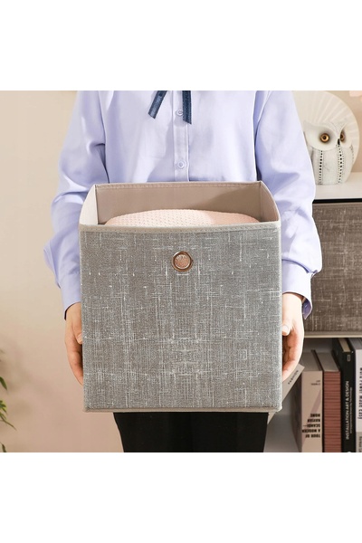 NO BRAND Set de cutii pentru depozitare 6 bucăți 30 X 30 X 30 cm Gri