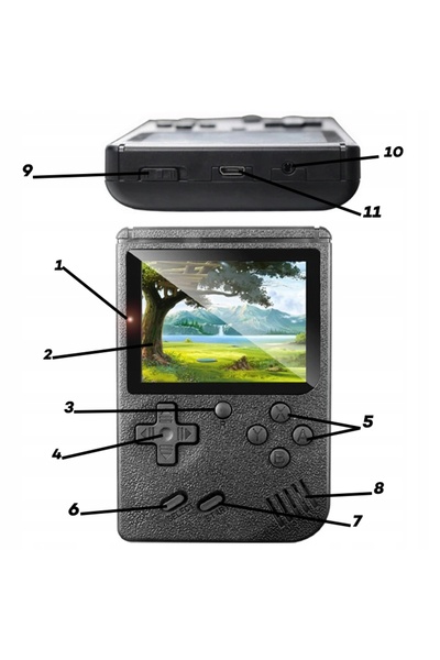 NO BRAND Retro D Gry Mini Consolă TV Portabilă 400 Jocuri Manetă