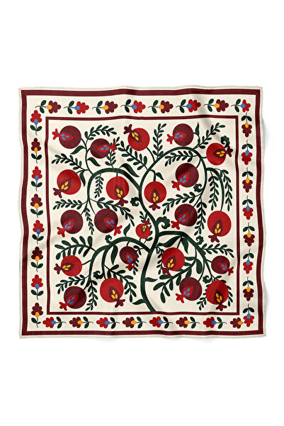 nehir eşarp Pomegranate Garden Pattern Scarf Bandana 70X70 cm