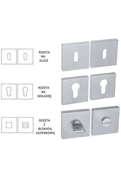 NO BRAND Gamet Narif Dh19-26Jk-G8 Mâner de ușă pătrat, crom satinat