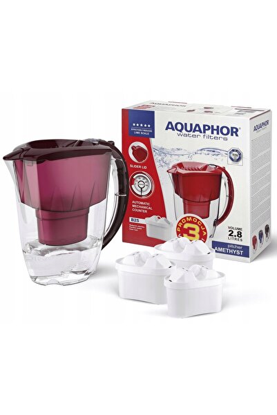 Aquaphor Morion Recipient Cherry 2,8 L + Sticlă Burgundy 0,5 L pentru filtru ...