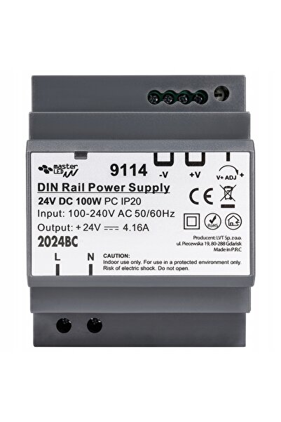 NO BRAND Sursă de alimentare cu tensiune constantă 24V 100W 4.16A IP20 pe șin...