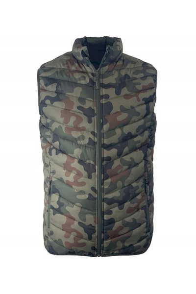 NO BRAND Vestă de puf fără mâneci, reversibilă, Texar Reverse Olive/Pl Camo R...