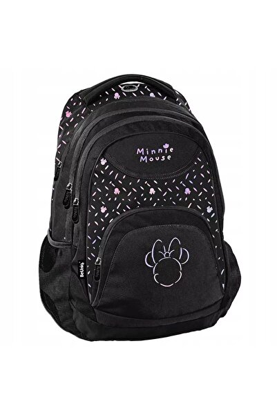 NO BRAND Rucsac școlar cu multiple compartimente Mickey Mouse Paso Negru, Mov...
