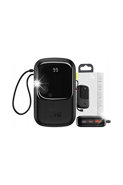 Baseus Baterie externă cu cablu Lightning 20000mAh USB USB-C QC FCP PD 20W Negru