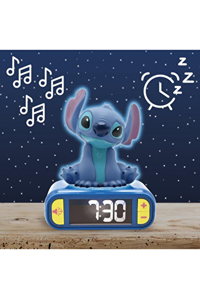 NO BRAND Ceas deșteptător digital 3D Disney Stitch cu lumină de veghe și efec...