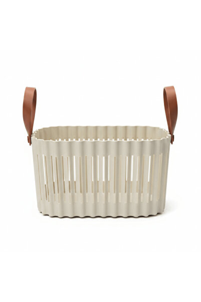 Sunplast Sun Plast Plastic Basket with Handle - 18 × 30 × 20 cm - Cream