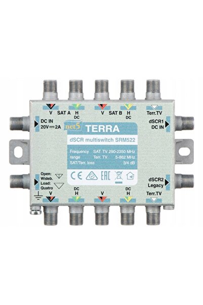 Terra MULTISWITCH UNICABLE I/II SRM-522 5 INTRĂRI / 5 IEȘIRI + 2 IEȘIRI