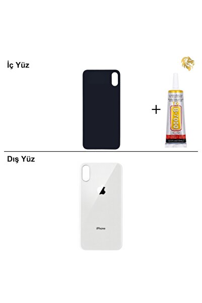 ARSKİNG iPhone XS MAX Gümüş Arka Kapak Arka Cam Batarya Kapağı Lazer Kesim Ka...
