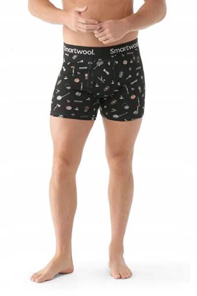 NO BRAND Lenjerie termică pentru bărbați, tip boxer, din lână merinos, cu imp...