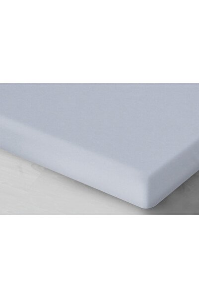 NO BRAND Cearșaf de pat din satin cu elastic 120x200 cenușiu