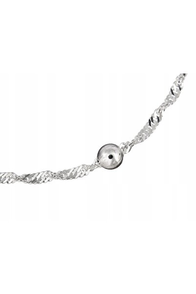 NO BRAND Brățară frumoasă din argint Singapore+Ball 19cm