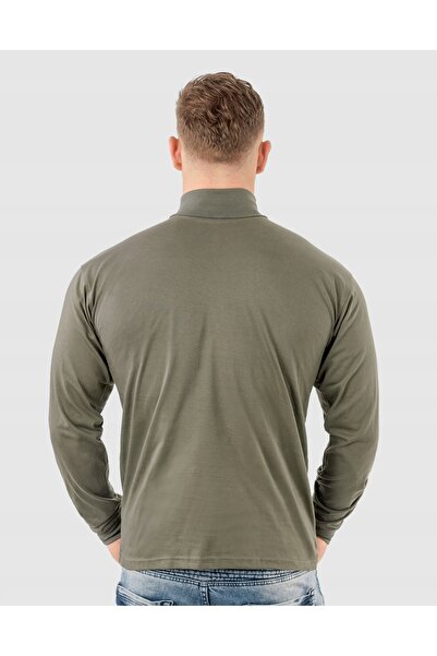 NO BRAND Pulover elegant cu guler înalt pentru bărbați, Golf Wxm R m, verde oliv