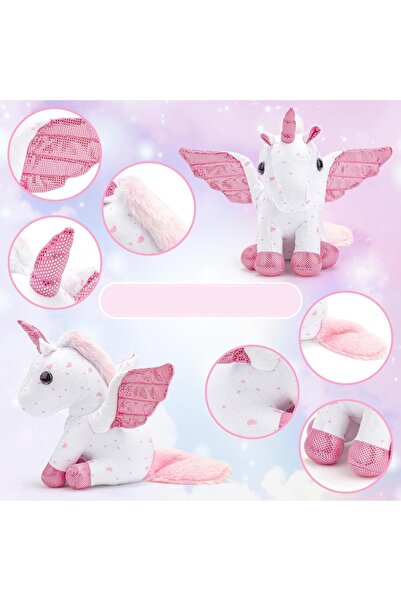 NO BRAND Cadou pentru fete: Geantă de pluș unicorn, Carte de colorat, Creioan...