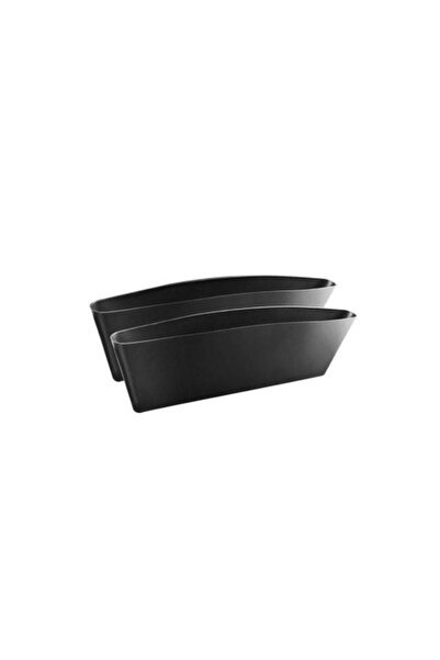 OEM Set suport buzunar auto plastic intre scaune, set 2 bucati, 35x11 cm, Negru