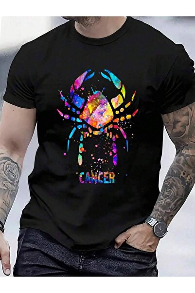 799 100% Cotton Cancer Zodiac Sign T-Shirt Men's Women's Vintage Summer Vacat...