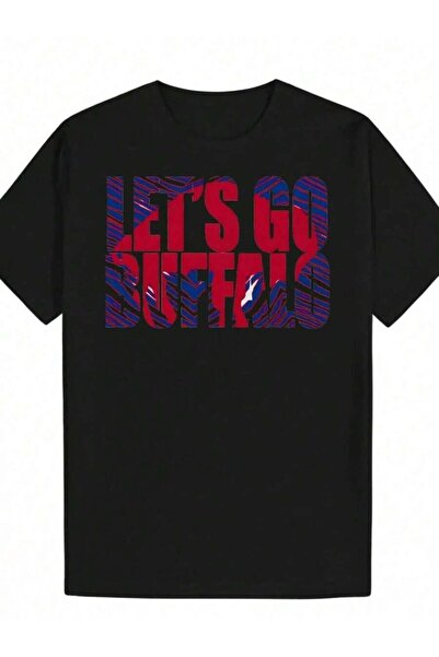 799 Men's Buffalo Game Day-Shirt LET's GO BUFFALO Graphic Tee In Red & Blue, ...