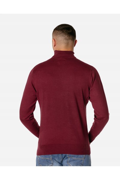 NO BRAND Pulover subțire elegant pentru bărbați, cu guler înalt, culori uni c...